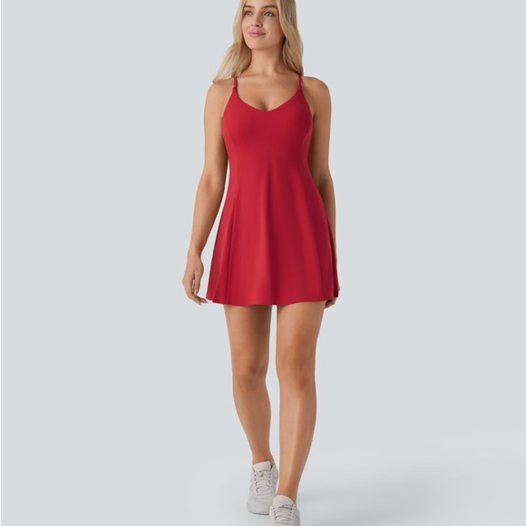 HALARA Dresses & Skirts - HALARA SoftlyZero Easy Peezy Red Active Dress Sz. Medium A-C cups NWT